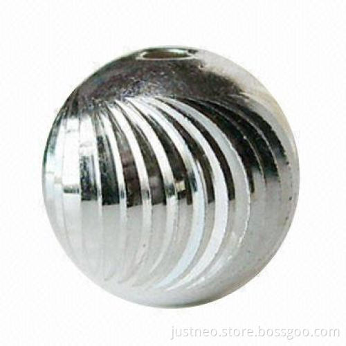 Solid 925 sterling silver twisted corrugated round beads, 8mm